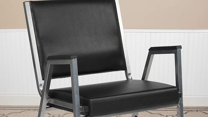 Emma and Oliver 1000 lb. Rated Black Antimicrobial Vinyl Bariatric Medical Reception Arm Chair, 2 of 13, play video