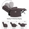 Oversized Padded Swivel Rocking Recliner Chair with Heat and Massage – Comfy Faux Leather Swivel Rocker Reclining Single Sofa for Adults - 4 of 4