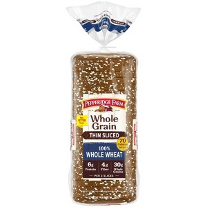 Pepperidge Farm  Whole Grain Thin Sliced 100% While Wheat Bread - 22oz - 1 of 4