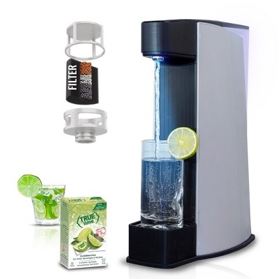 Carbon8 – One-Touch Sparkling Water Maker with Activated Charcoal Filter & Low-Calorie Citrus Flavors