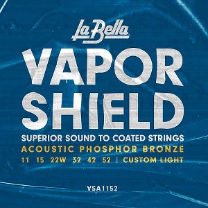 La Bella VSA1152 Vapor Shield Phosphor Bronze Acoustic Strings Custom Light (11-52) - 1 of 1