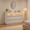 6 Drawers Dresser for Bedroom,Wide Drawer Dresser with LED for Living Room - 2 of 4