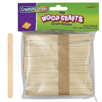 Creativity Street Regular Craft Sticks, Natural, 4.5" x 3/8", 150 Pieces (Pack of 10)