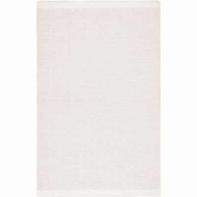Ivory Hand-Knotted Wool 6' x 9' Rectangular Area Rug