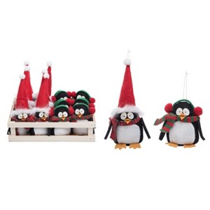 Transpac Polyester 9.84 in. Multicolor Christmas Plush Penguin Ornaments In Crate Set of 12 - 1 of 2