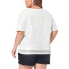 Agnes Orinda Women's Plus Size Sequin Sparkly V Neck Short Sleeve Casual Summer Blouses - 4 of 4