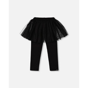 Deux par Deux Girl Leggings with Tulle Skirt Black - 12 Years - 1 of 4