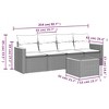 vidaXL 5 Piece Patio Sofa Set with Cushions Black Poly Rattan - Black and Cream With Table - 3 of 4