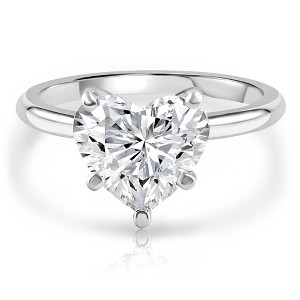 Pompeii3 3.05Ct White Gold Certified Lab Created Heart Cut Diamond Engagement Ring - Size 6.5 - 1 of 4