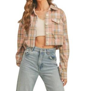 Women's Piper Plaid Crop Shacket - MABLE - 1 of 4