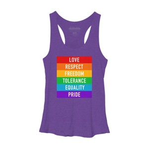 Adult Design By Humans Pride Rights Motto By PINHEAD66 Racerback Tank Top - 1 of 2