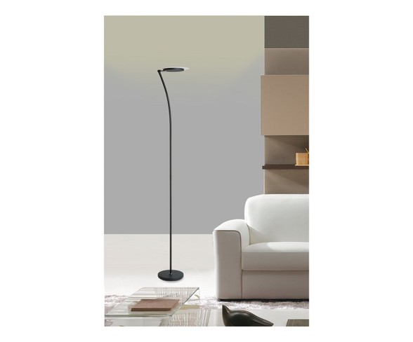 Adjustable Torchiere LED Floor Lamp Black - Ore International