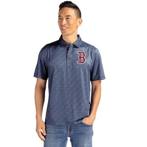 Boston Red Sox Cutter & Buck Pike Eco Pebble Print Stretch Recycled Mens Polo - 1 of 1