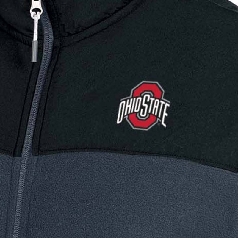 NCAA Ohio State Buckeyes Gray Fleece Full Zip Jacket, 3 of 4