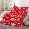1-Pack Christmas Red & White Snowflake Blanket - Soft Warm Flannel Throw with Lightweight portability for Couch, Bed, Travel, Camping. - 3 of 4