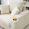 Oversized Corduroy Accent Chair with Removable Ottoman, Large Single Sofa Chair with Extra Wide Armrests, Neck Pillow, Two Soft Pillows - 2 of 4