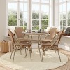 Flash Furniture Lourdes Indoor/Outdoor Commercial Bistro 31.5" Table, PE Rattan, Glass Top with 4 Stack Chairs - 2 of 4