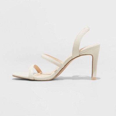 sandal heels white