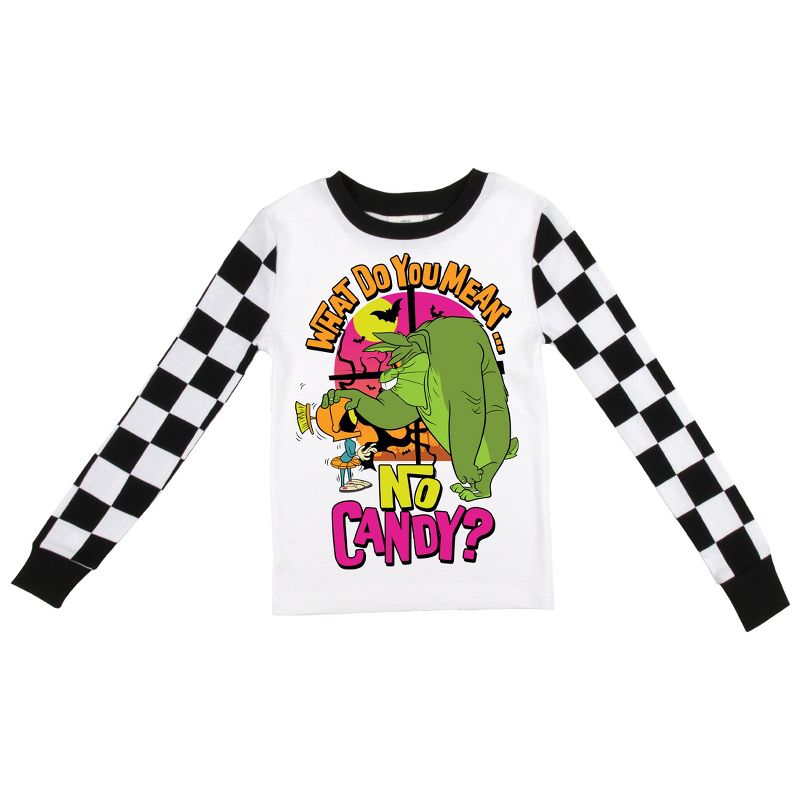 Looney Tunes "What Do You Mean There's No Candy?" Checker Pattern Youth Boy's Long Sleeve Pajama Set, 2 of 5
