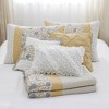 Sapphtopaz 6 Piece Bedding Quilt Set Floral Print Pattern Contrasting Colors Reversible Quilt Set with Throw Pillows - 2 of 4