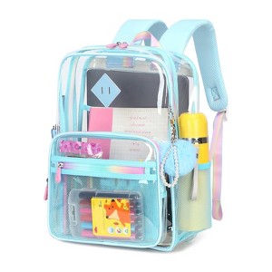 Paaaawaters Clear Backpack Heavy Duty PVC Clear School Bag College Work Travel Waterproof Sturdy Beach Backpack - 1 of 4
