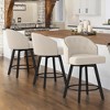 Arceso 26" Retro Swivel Bar Stools with Backs,Fabric Upholstered Upholstered Seat, Counter Height Metal Frame, Linen - 2 of 3