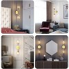 Runesay Gold Wall Sconces 2 Light Industrial Gold Wall Light Fixture Vintage Style Clear Glass Globe Gold Bathroom Light Fixtures - 4 of 4