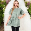 Anna-Kaci Women's Short Sleeve Babydoll Blouse with Ruffled Hemline and Loose Fit for Effortless Casual Style - image 3 of 4