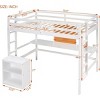 Streamdale Full Size Loft Bed With Desk And Writing Board, Wooden Loft Bed With Desk & 2 Drawers Cabinet - 4 of 4