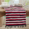 Saro Lifestyle Striped Patriotic Chindi Runner, Multi, 16" x 72" - 4 of 4