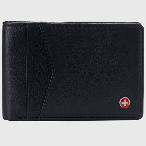 Alpine Swiss Delaney Men’s Slimfold RFID Protected Wallet Nappa Leather Comes in a Gift Box - 1 of 4