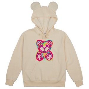 Graffiti Bear Adult Tofu Long Sleeve Cosplay Hoodie With 3D Ears - 1 of 2