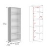 FURNIinspire Decorative Bookshelf 4 Shelves Bookcase Book Shelf, Tall Corner Shelf, Home Storage Organizer, Book Stand, White, 11.77"*24.7"*71.1" - 3 of 4