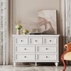 7 Drawer Dresser, Vintage Chest of Drawers, White Large Wooden Dresser with Metal Handles for Bedroom, Living Room, Nursery Room - 3 of 4