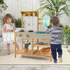 Costzon Wooden Kids Mud Kitchen, Outdoor Play Kitchen with Removable Sink, Water Box, Faucet, Stove & Shelves, Backyard Set for Ages 3+ (Blue) - 2 of 4