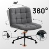PDTEND Armless Office Chair with Wheels, Adjustable Height, Lumbar Support and 360° Swivel for Home or Study Room - 4 of 4