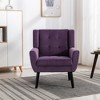 Modern Velvet Accent Chair with Curved Back and Padded Seat, Ergonomic Lounge Chair for Living Room, Bedroom - 2 of 4