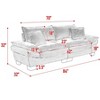 NicBex Modern Corduroy Sofa Bed,23" Deep Seat Loveseat with Support Pillows for Bedroom,Living Room - 3 of 4