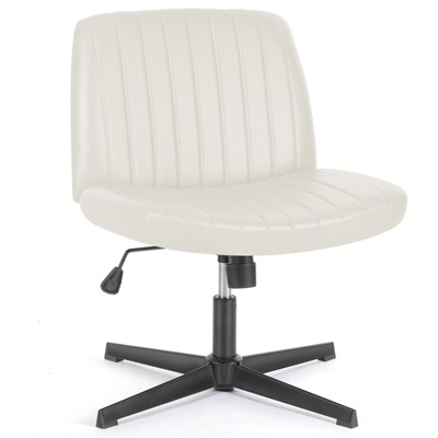 JIONJOY PU Leather Adjustable Height Ergonomic Task Chair with Criss Cross Chair Legged