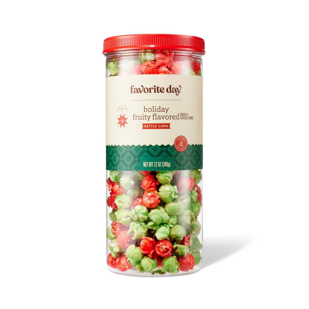 Christmas Red And Green Fruity Kettle Corn - 12oz - Favorite Day™