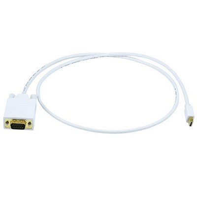 Monoprice Video Cable - 3 Feet - White | 32AWG Mini Display Port to VGA Cable