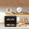 MOEPISY Vintage Breadbox Bread Storage Container Farmhouse Food Organizer Pantry Shelf (Black) - 3 of 4