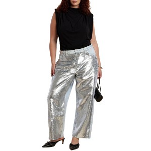 ELOQUII Women's Plus Size Sequin Front Jean - 1 of 4