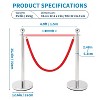 Stainless Steel Stanchion Post w/Velvet Ropes and Posts, Crowd Control Barriers w/Fillable Base, Stand Barrier for High-end Venues, Museums - 2 of 4