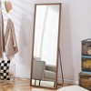 FURNIinspire Full Length Mirrors, Modern Mirror with Stand BodyMirror, Freestanding Mirror for Bedroom or Livingroom Decor, Brown, 2"*22.8"*65" - 2 of 4