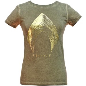 Seven Times Six Justice League Aquaman Shirt Juniors Oil Wash T-Shirt - 1 of 3