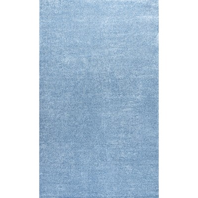 Classic Blue Rectangular Synthetic 4' x 6' Easy Care Area Rug