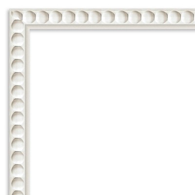 Indigo and White Floral Canvas Art with White Frame