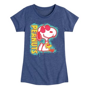 Girls' - Peanuts - Peanuts Snoopy Woodstock Fitted Short Sleeve Graphic T-Shirt - 1 of 4