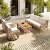 4 Piece Rattan Garden Furniture Sets,Outdoor Wicker Couch,Rattan Outdoor Sectional Sofa Set with Swivel Chairs and Sponge Cushions-Coolbibila - 2 of 4
